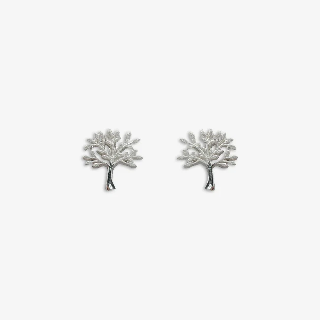 Silver Tree of Life Stud Earrings