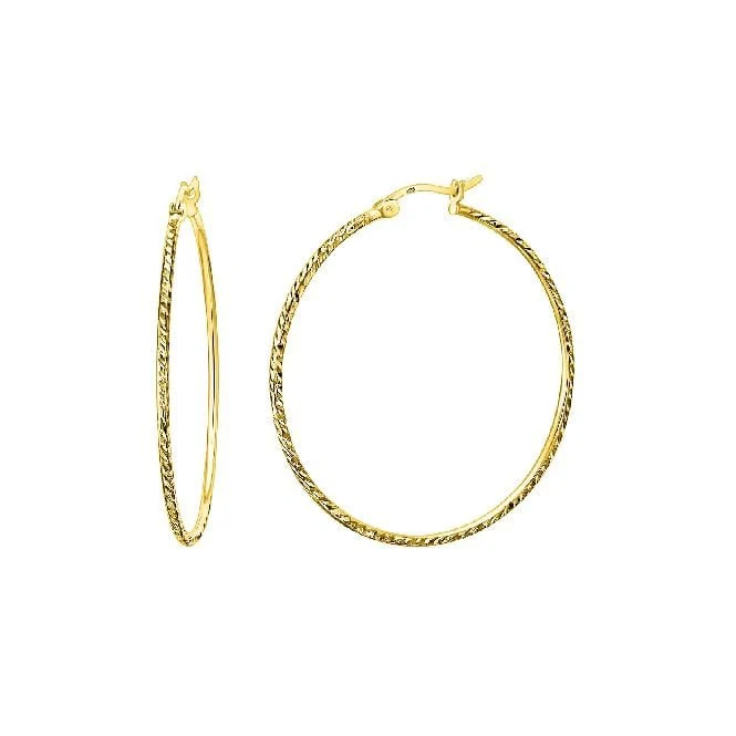 Twist Gold Clip Hoop Earrings, 35mm Large