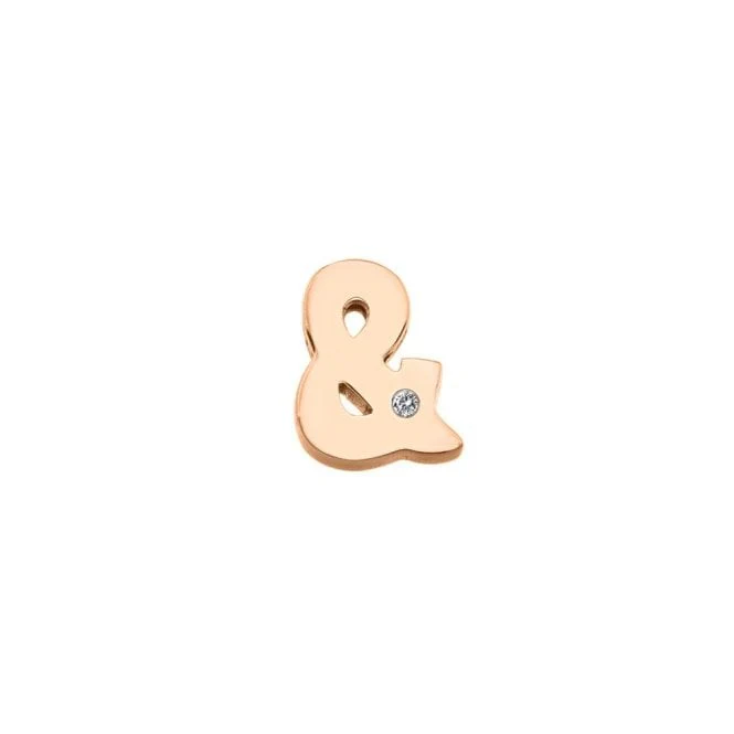 Silver Ampersand Icon Pendant with Rose Gold - Image 2