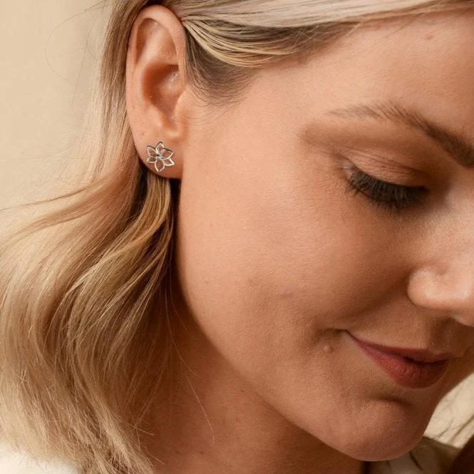 Silver Amulets Flower Earrings - Image 3