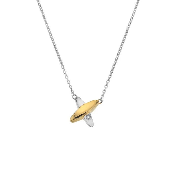 Silver & Gold Coupled Two Tone Necklace - Image 2