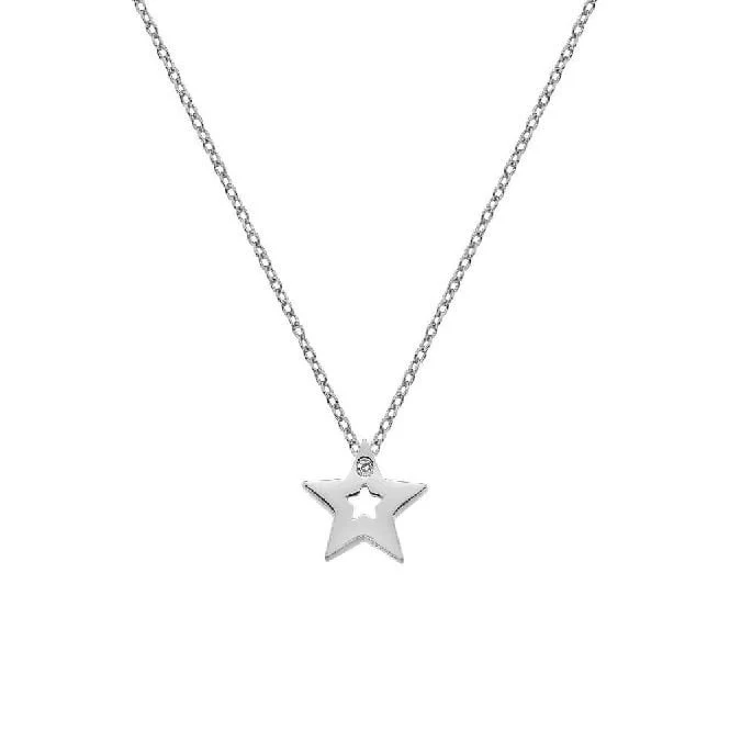 Silver Diamond Amulet Star Pendant