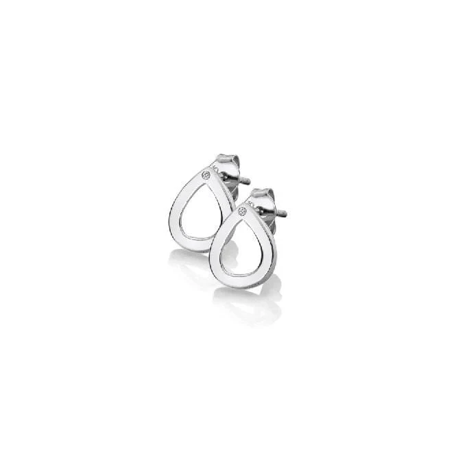 Silver Diamond Amulet Teardrop Earrings - Image 2