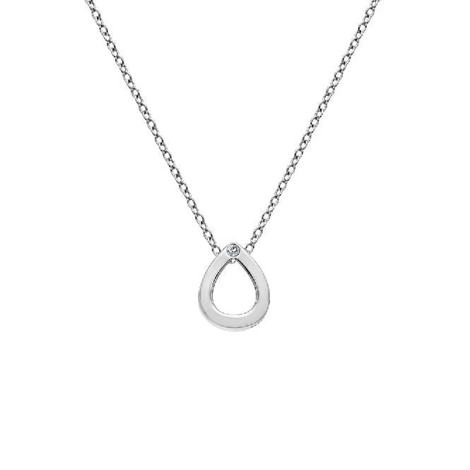 Silver Diamond Amulet Teardrop Pendant - Image 2
