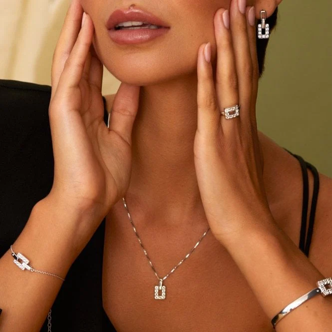Silver Echo Bracelet with White Topaz - Image 2