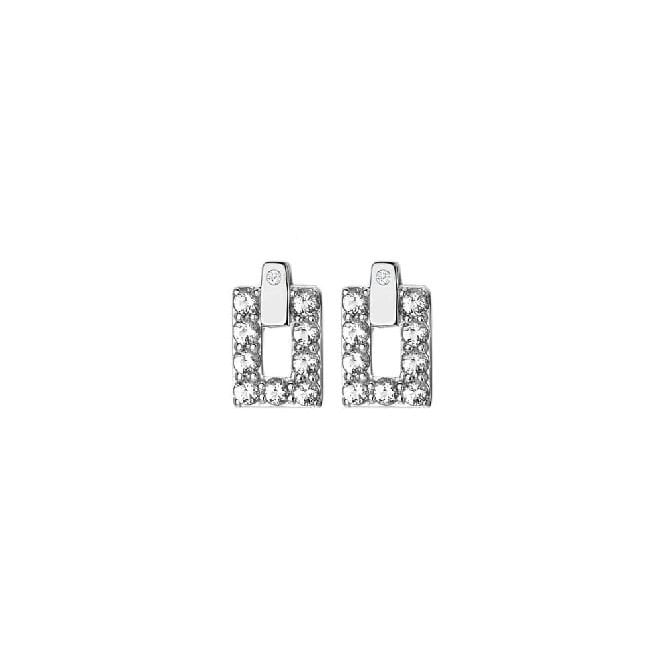 Silver Echo Earrings with White Topaz - Image 2