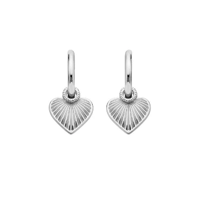 Silver Essence Heart Huggie Earrings - Image 2