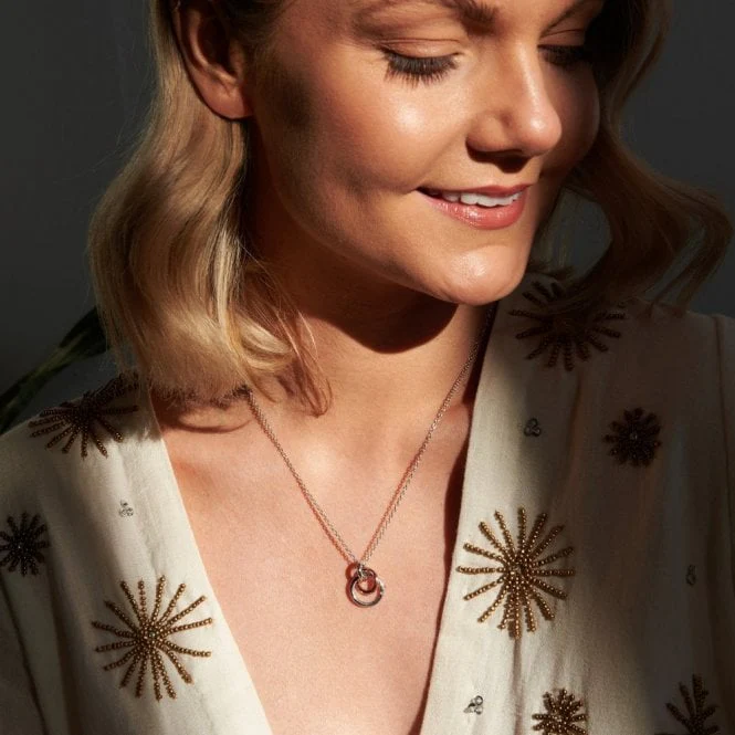 Silver Eternal Pendant with Rose Gold - Image 3