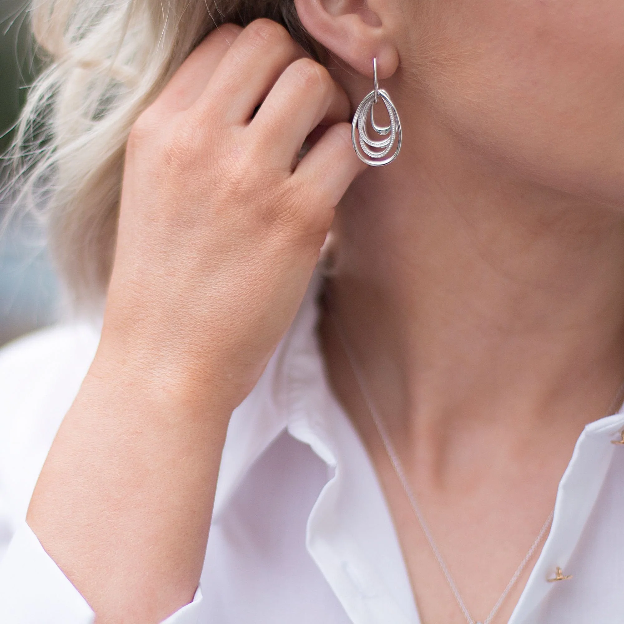 Silver Glamorous Earrings - Image 3