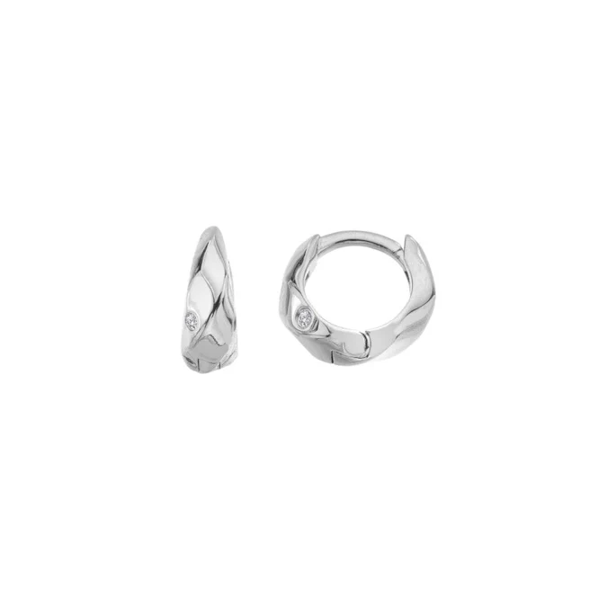 Silver Ridge Huggie Earrings - Image 2