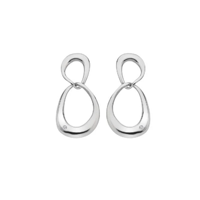 Silver Sleek Drop Earrings - Image 2