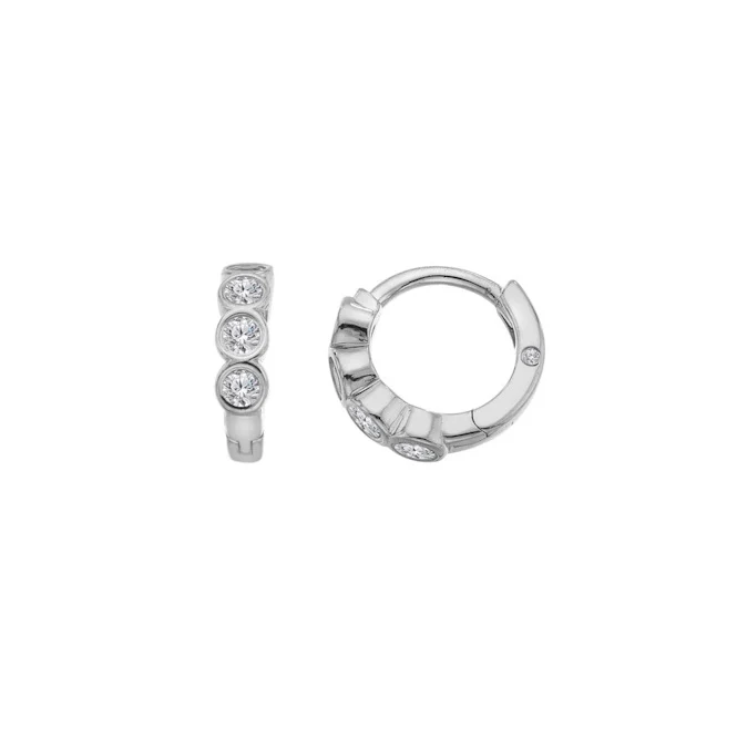 Silver Tender Huggie Earrings - Image 2