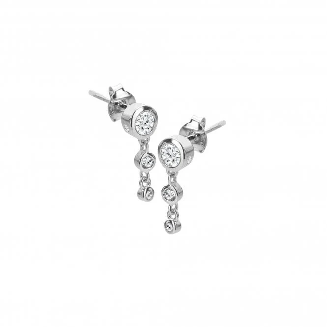 Silver Tender Waterfall Earrings with White Topaz