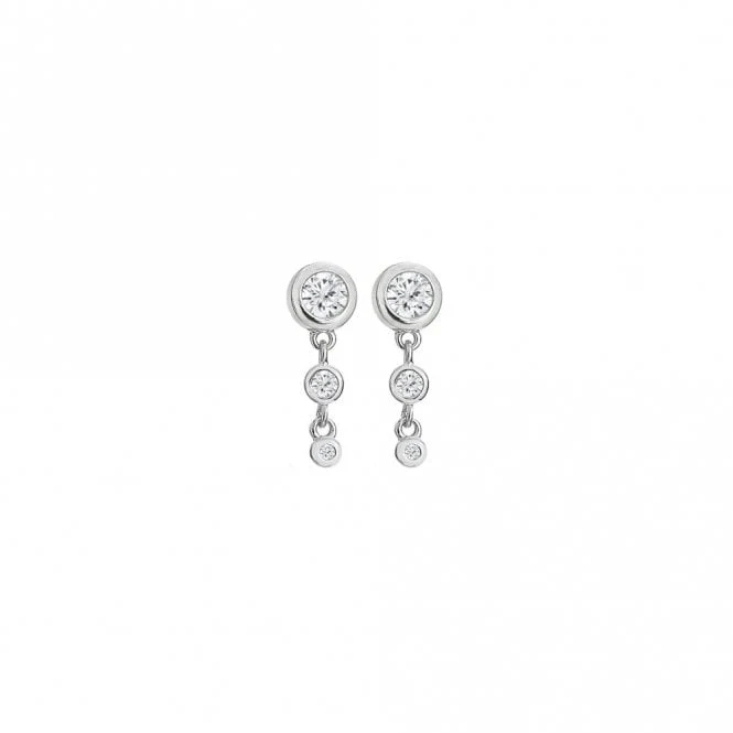 Silver Tender Waterfall Earrings with White Topaz - Image 3