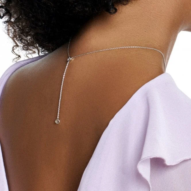 Silver Tender Waterfall Necklace with White Topaz - Image 2