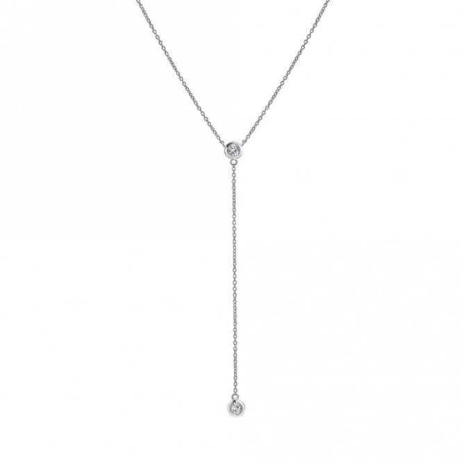 Silver Tender Waterfall Necklace with White Topaz - Image 3