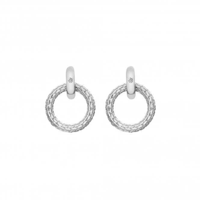 Silver Woven Earrings - Image 2