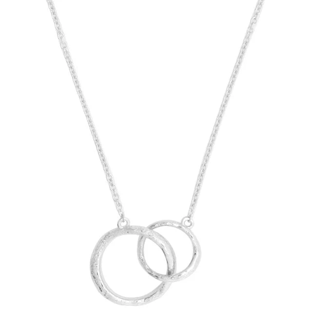 Find A Way Textured Silver Double Necklace