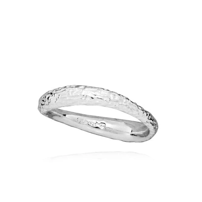 Find A Way Textured Silver Ring, Size 59