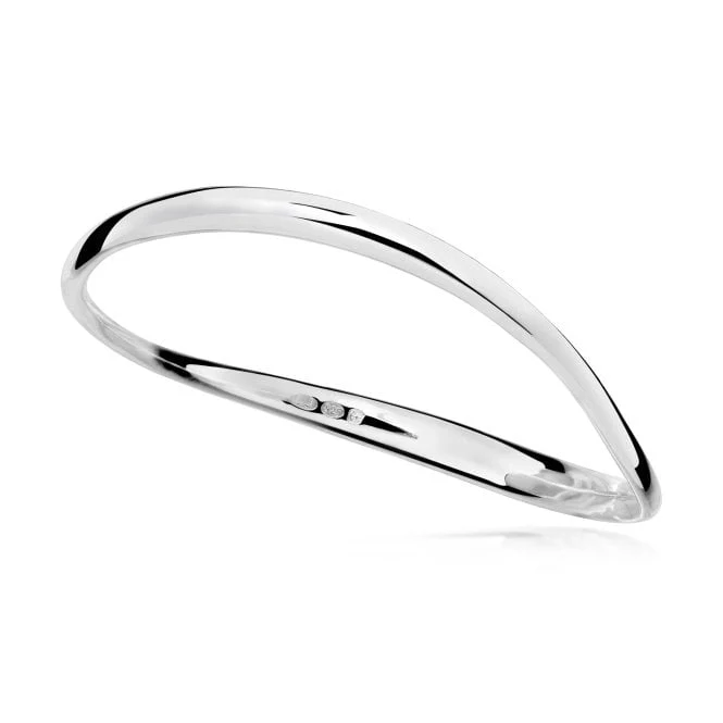 Light The Way Silver Bangle, Medium