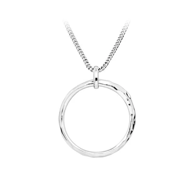 Off The Beaten Track Hammered Silver Pendant