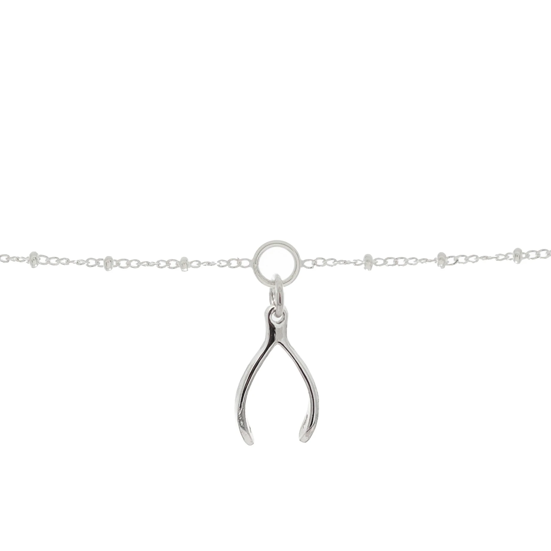18th Birthday Wishbone Charm Bracelet in Sterling Silver
