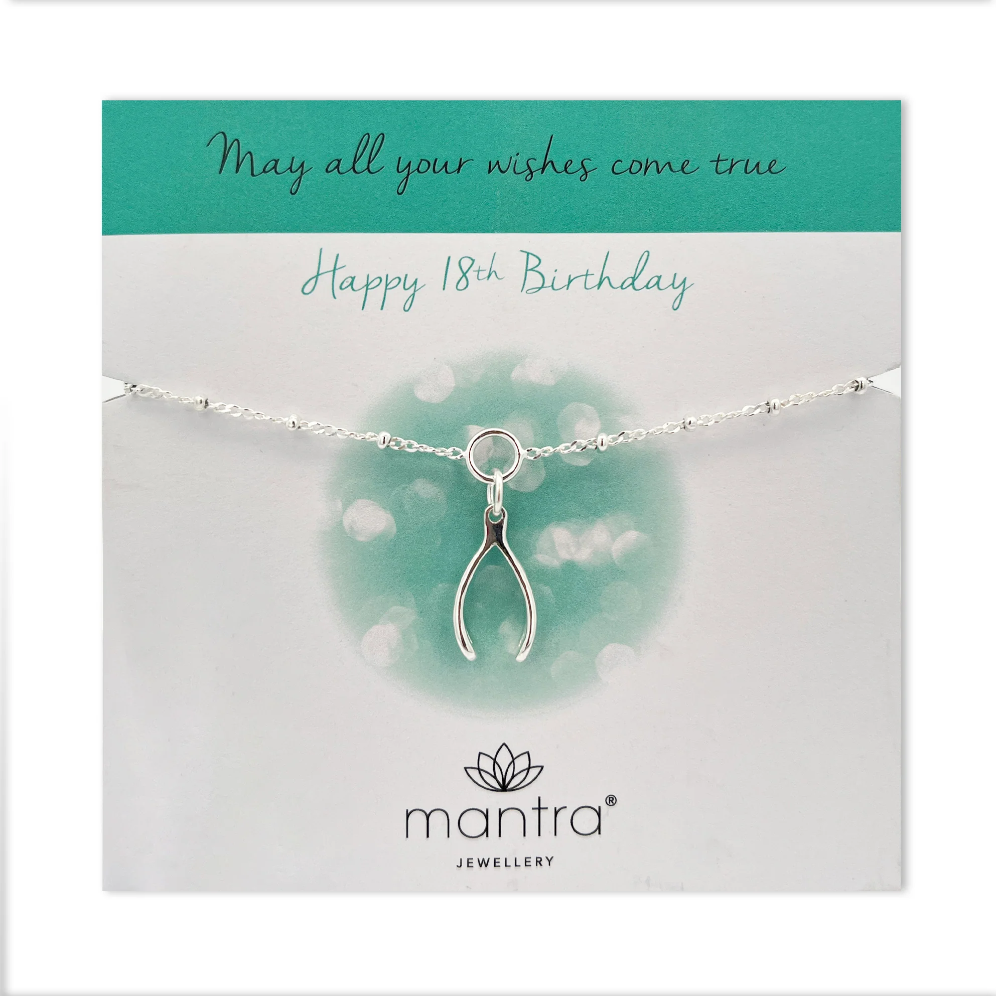 18th Birthday Wishbone Charm Bracelet in Sterling Silver - Image 3