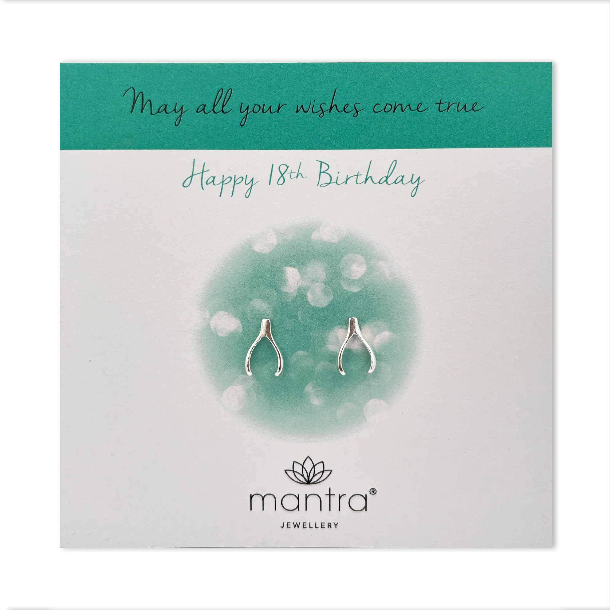 18th Birthday Wishbone Earrings in Sterling Silver - Image 3