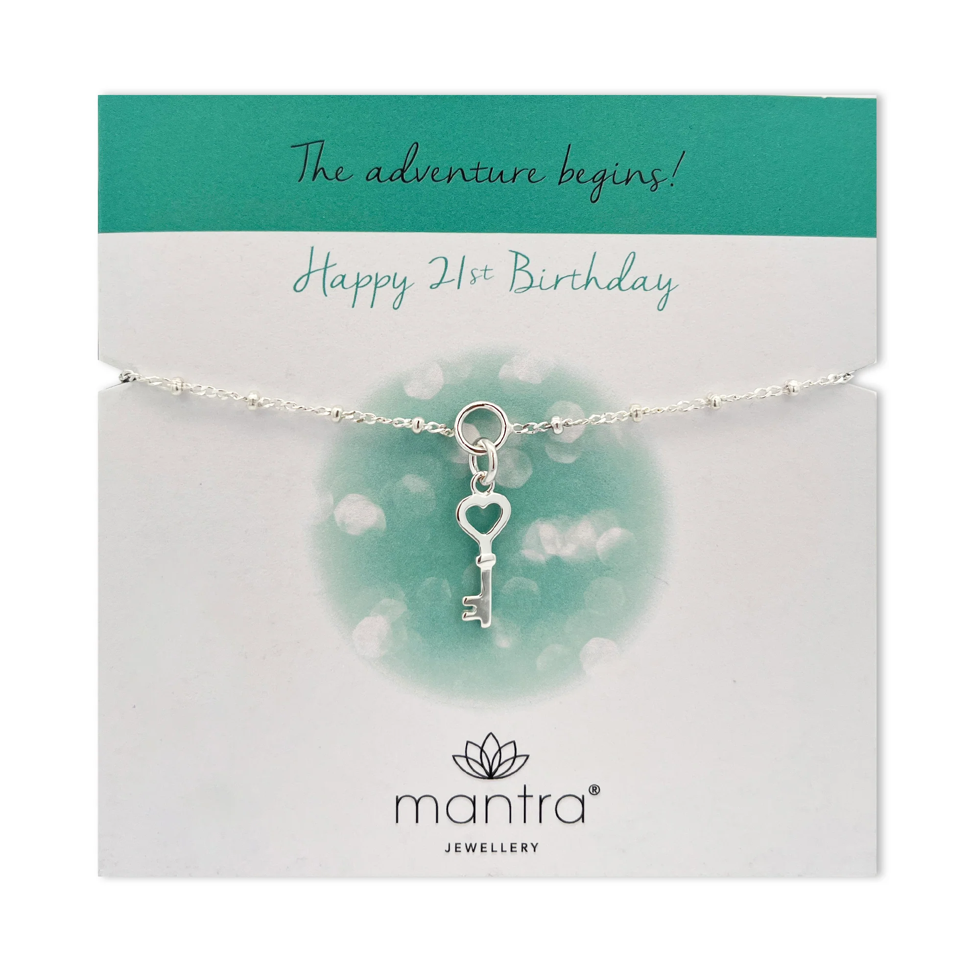 21st Birthday Key Charm Bracelet in Sterling Silver - Image 3
