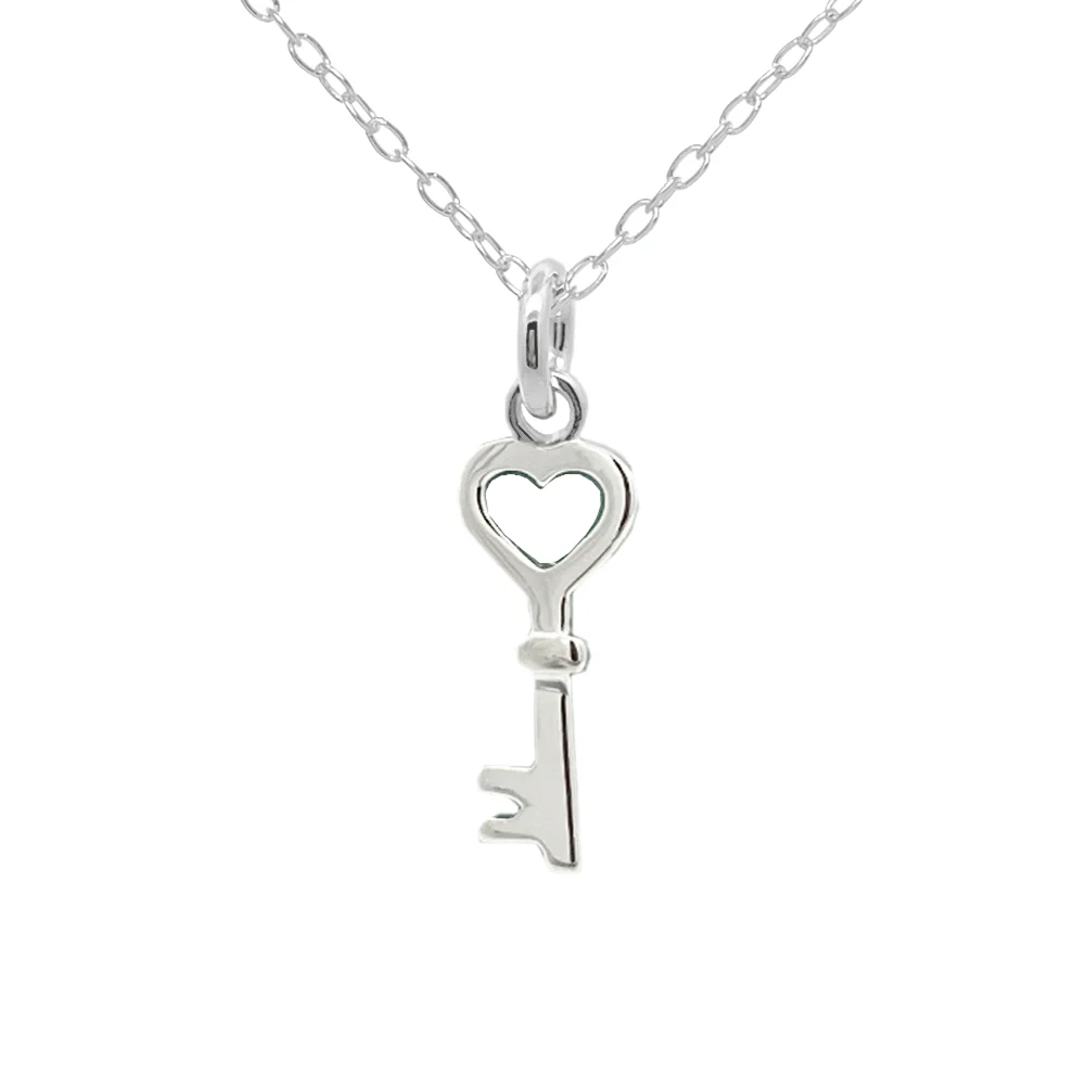 21st Birthday Key Necklace in Sterling Silver