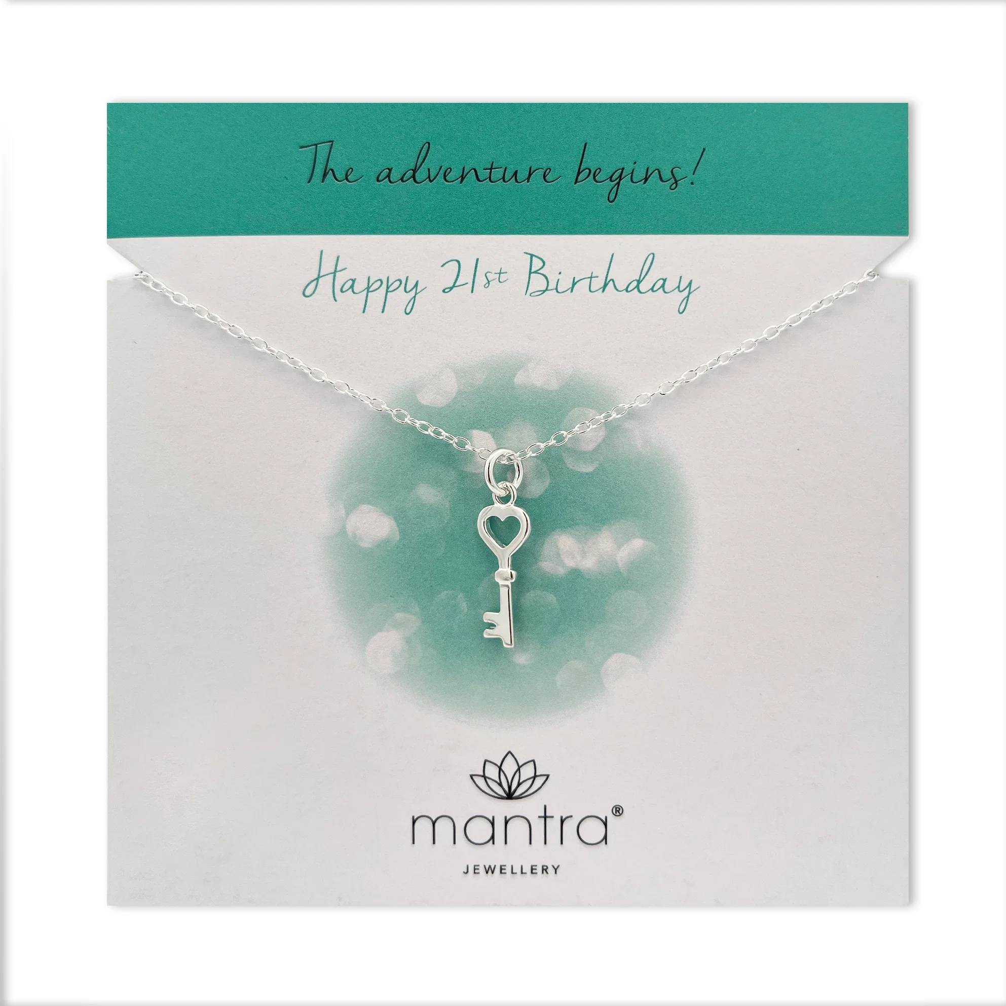 21st Birthday Key Necklace in Sterling Silver - Image 3
