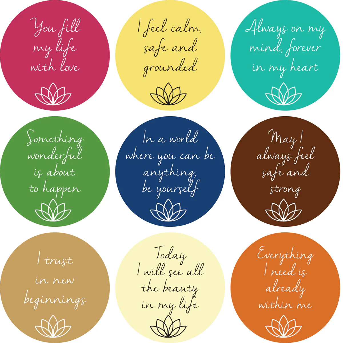 Affirmation Sticker Set, Set B