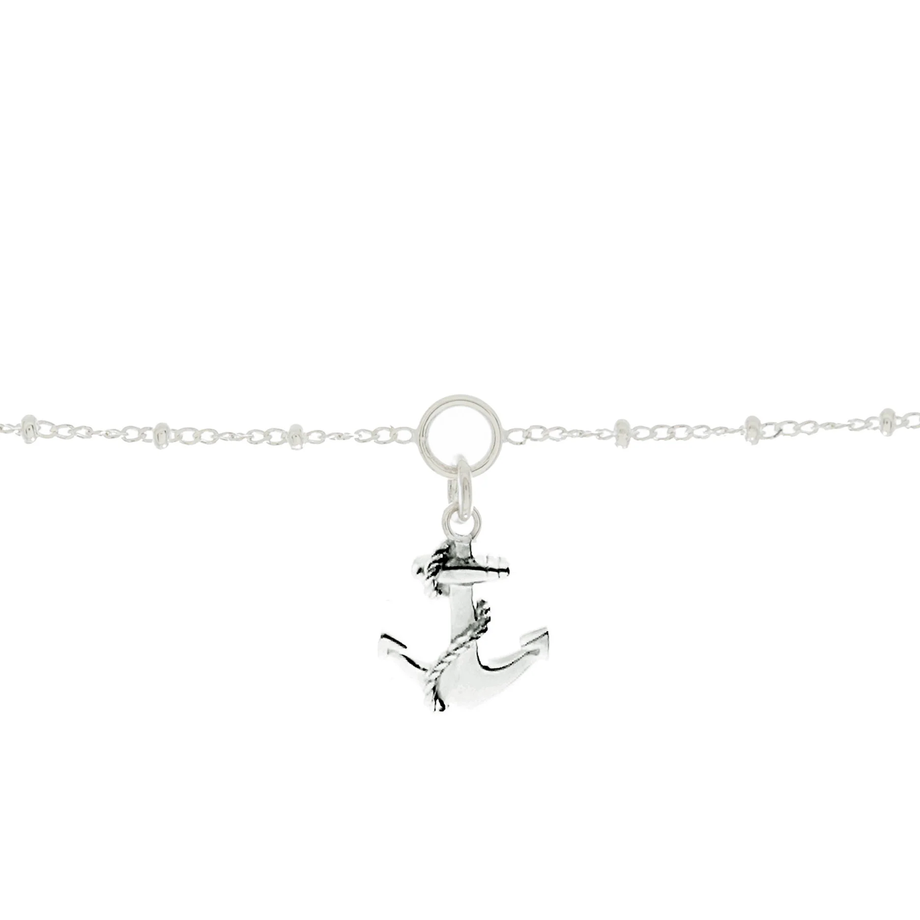 Anchor Charm Bracelet in Sterling Silver