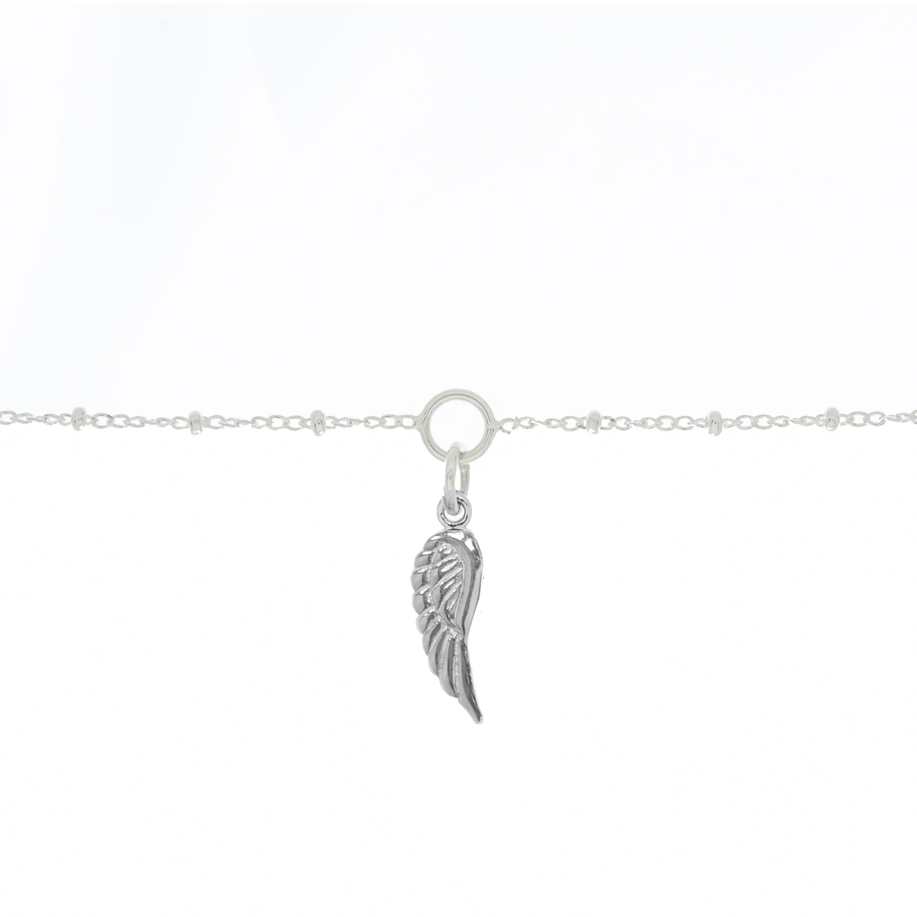 Angel Wing Charm Bracelet in Sterling Silver
