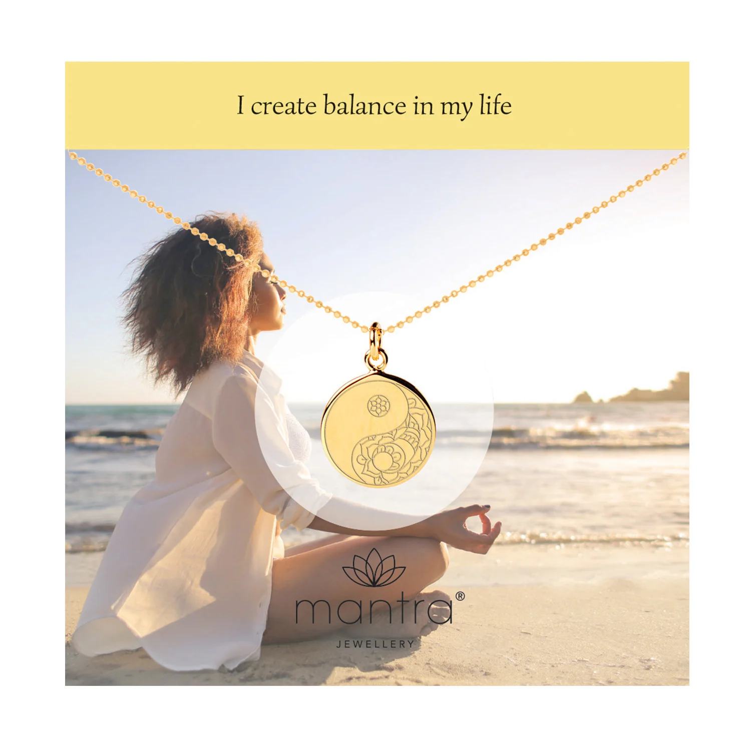 Balance Disc Necklace in Gold - Image 4
