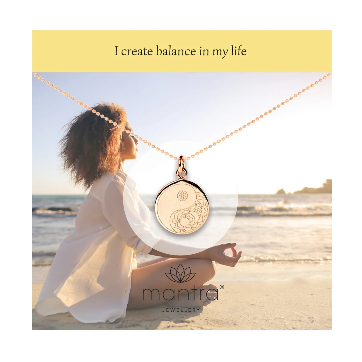Balance Disc Necklace in Rose Gold - Image 4