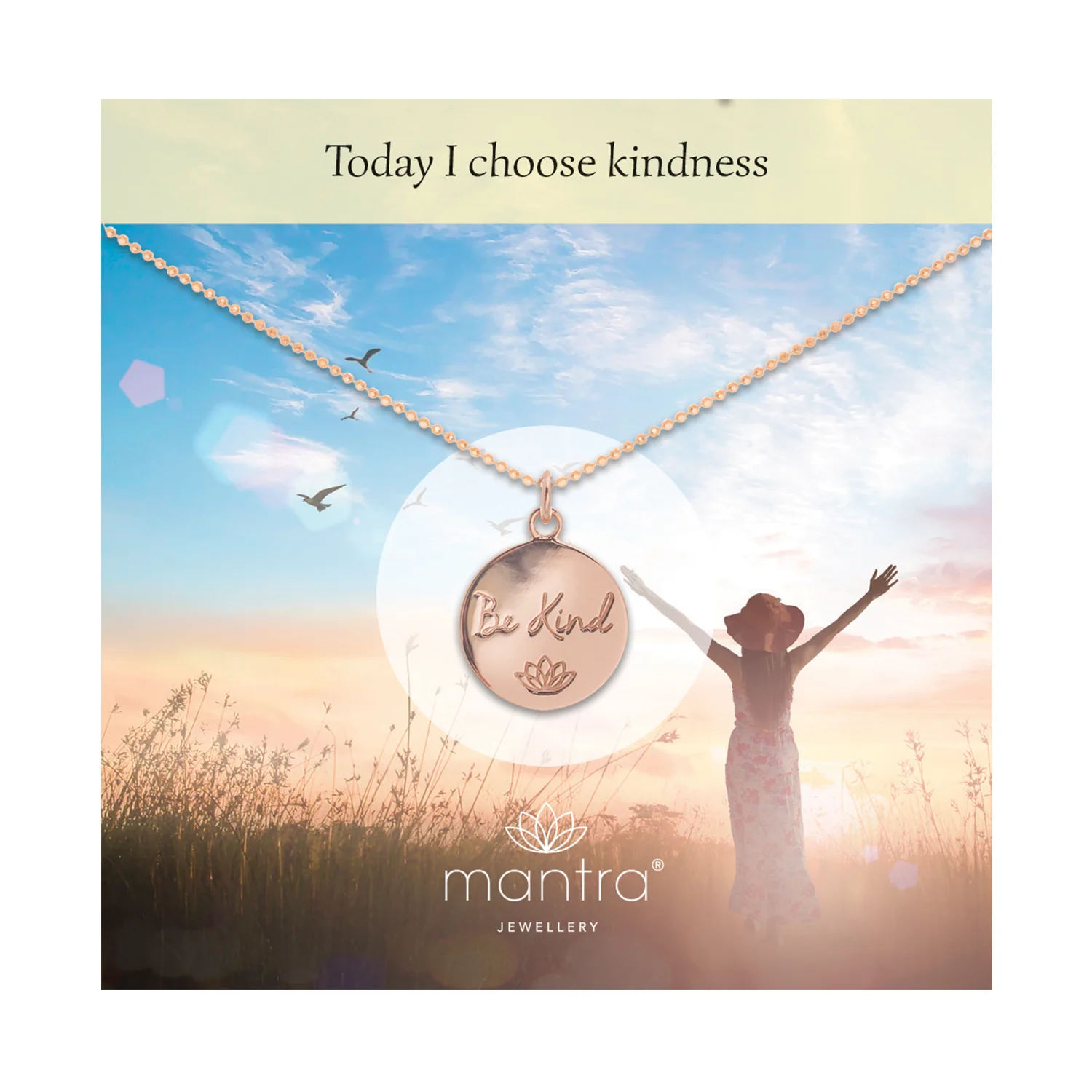 Be Kind Disc Necklace in Rose Gold - Image 2