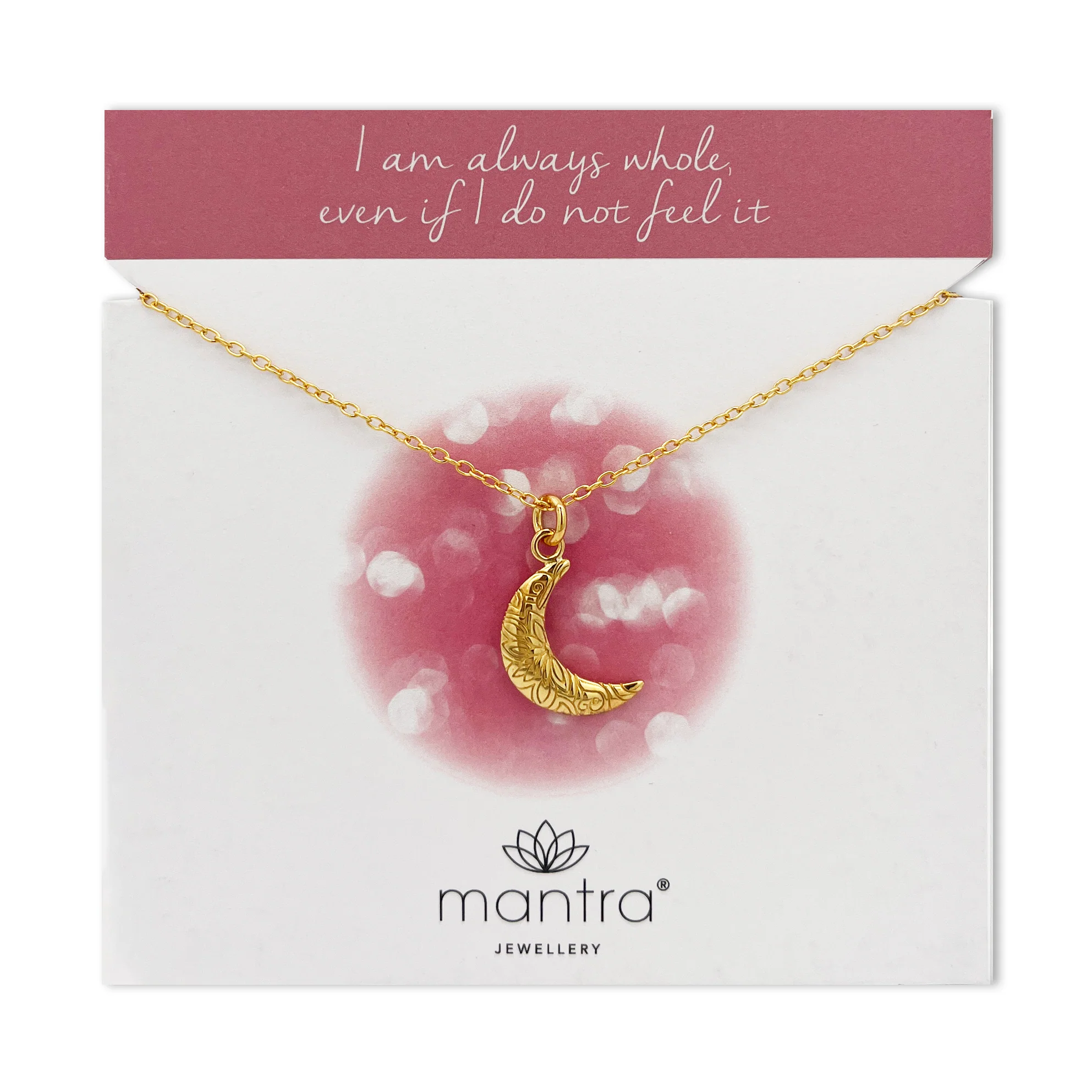 Crescent Moon Necklace in Gold - Image 3