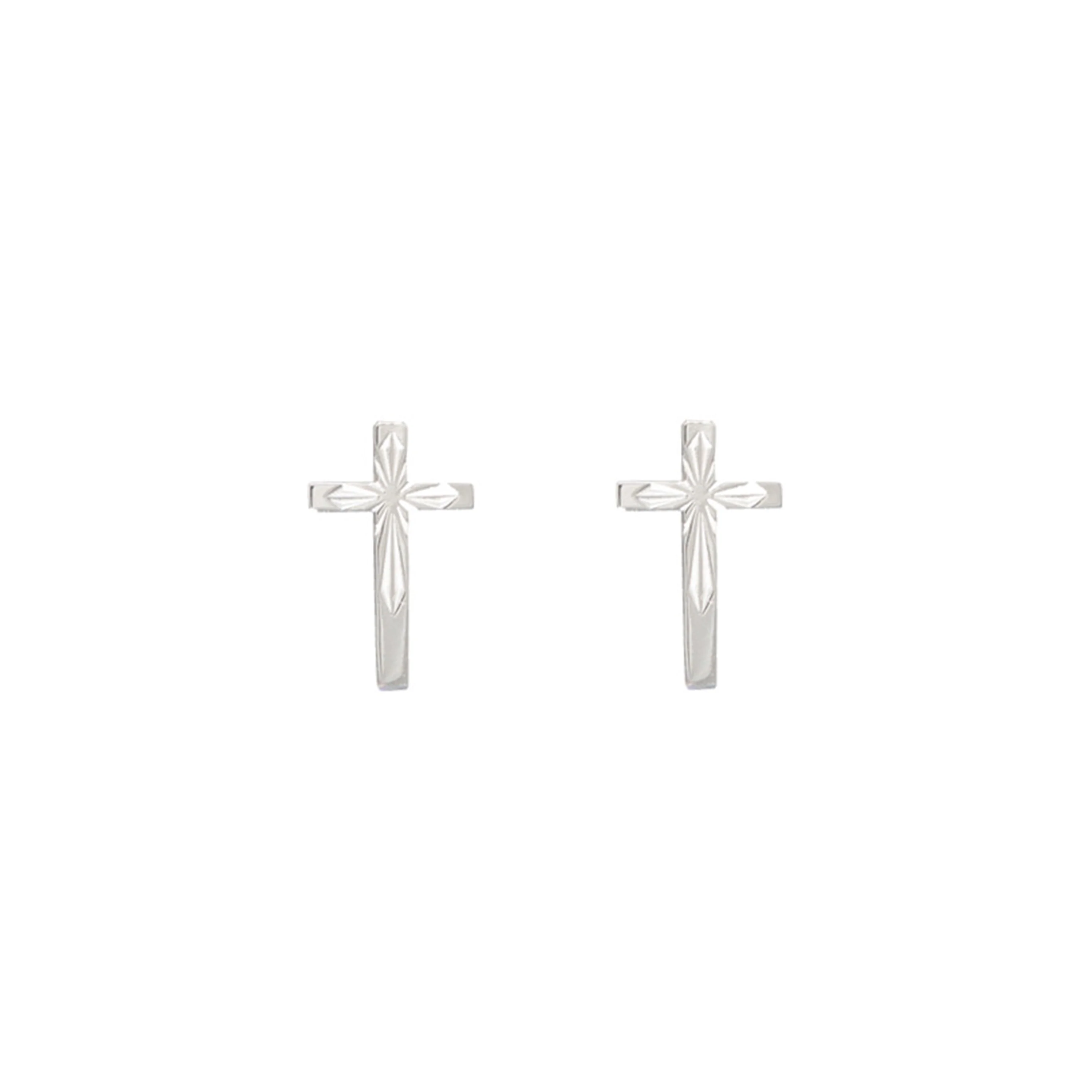 Cross Earrings in Sterling Silver