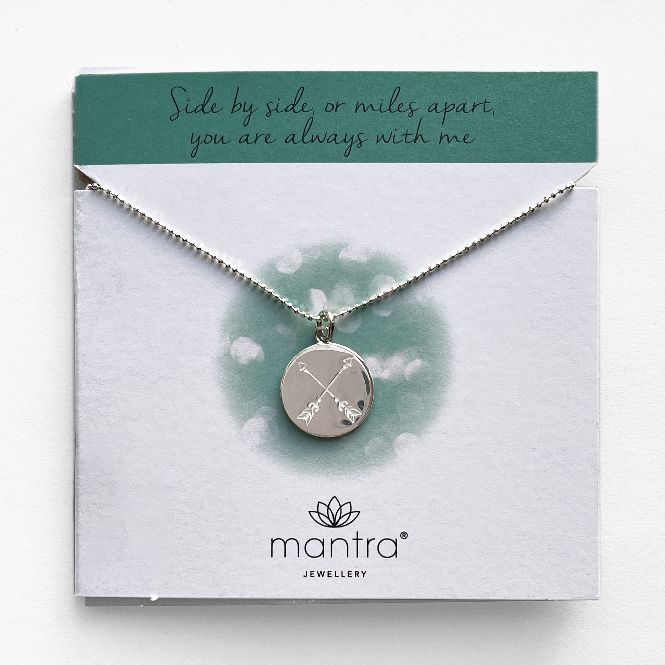 Crossed Arrows Disc Necklace in Sterling Silver - Image 3