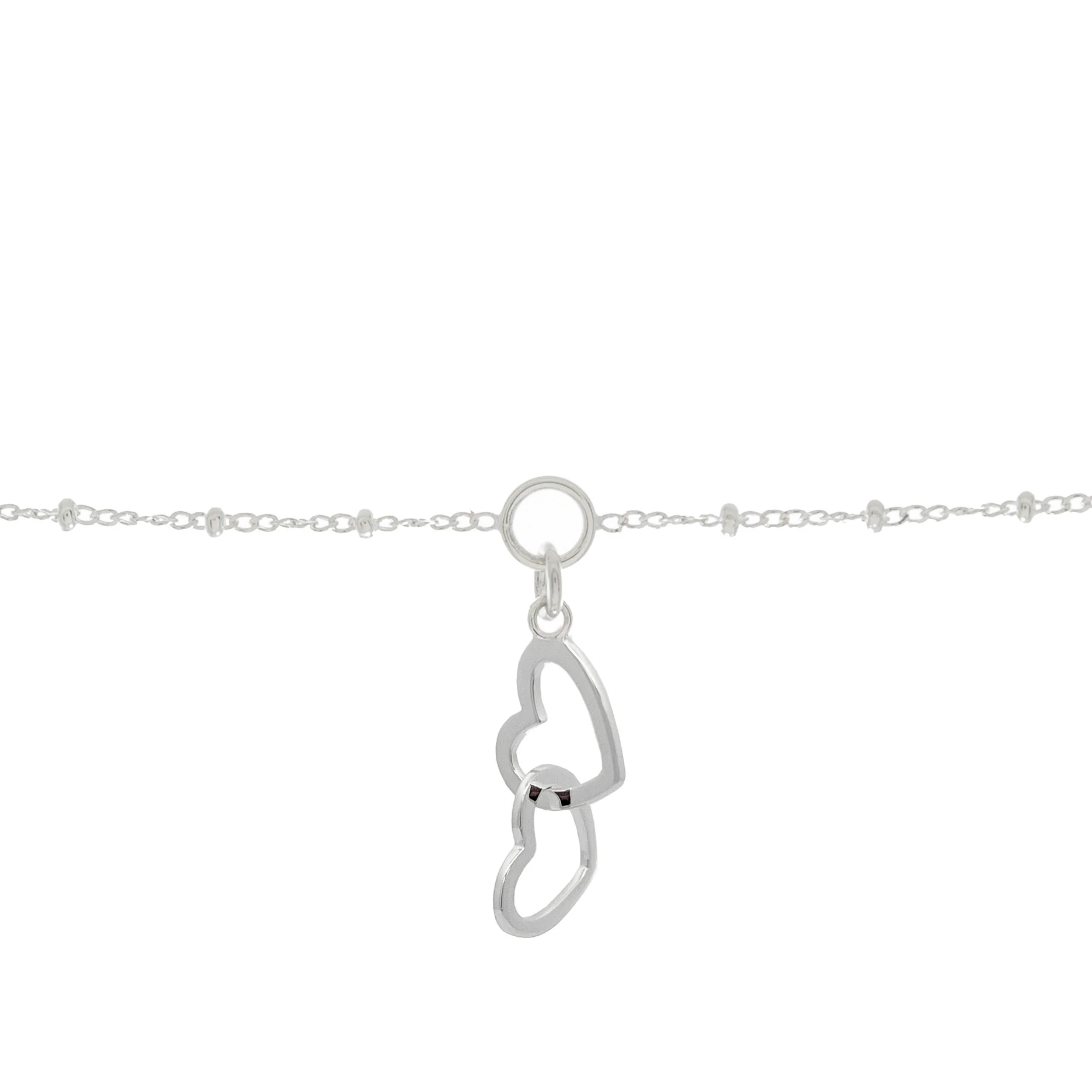 Daughter Linked Hearts Charm Bracelet in Sterling Silver