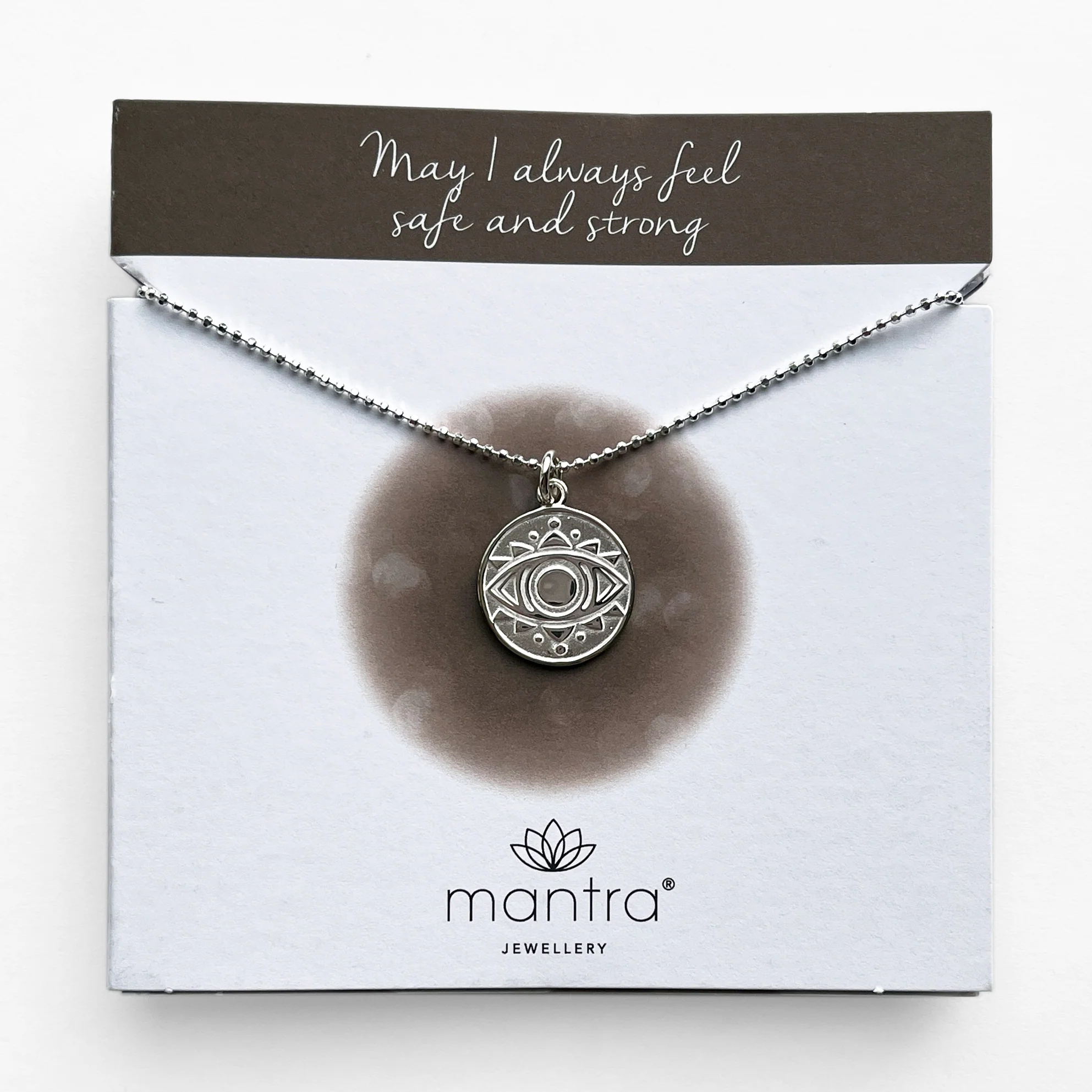 Evil Eye Disc Necklace in Sterling Silver - Image 3