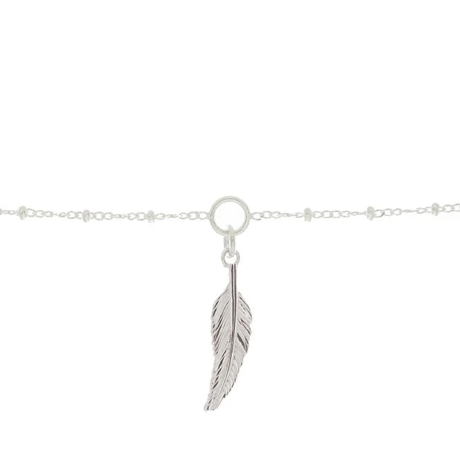 Feather Charm Bracelet in Sterling Silver