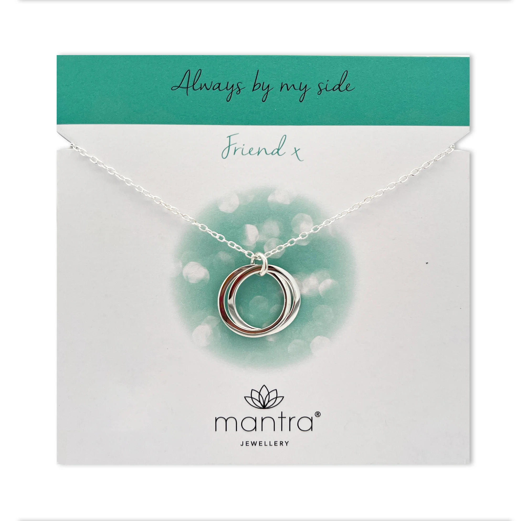 Friendship Linked Circles Necklace in Sterling Silver - Image 3