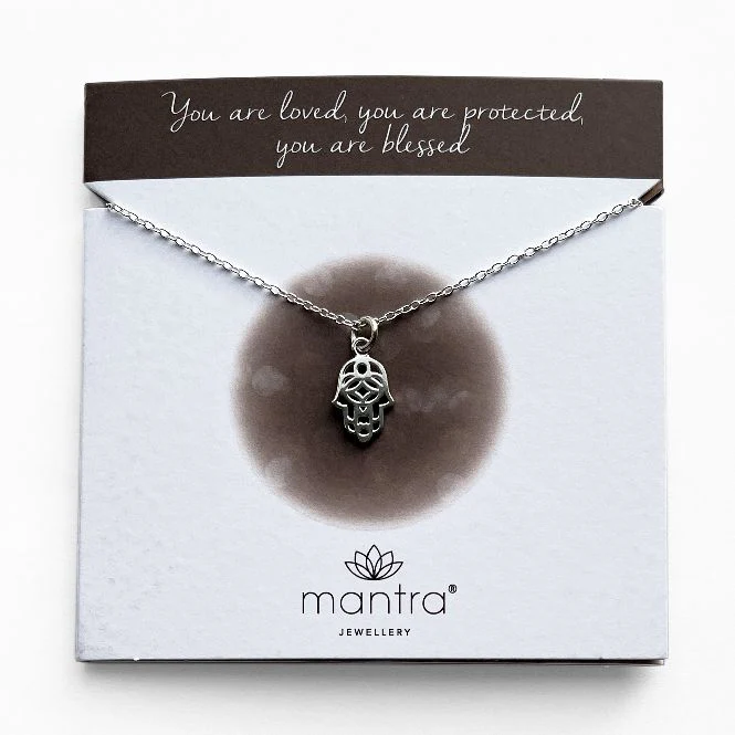 Hamsa Hand Necklace in Sterling Silver - Image 3