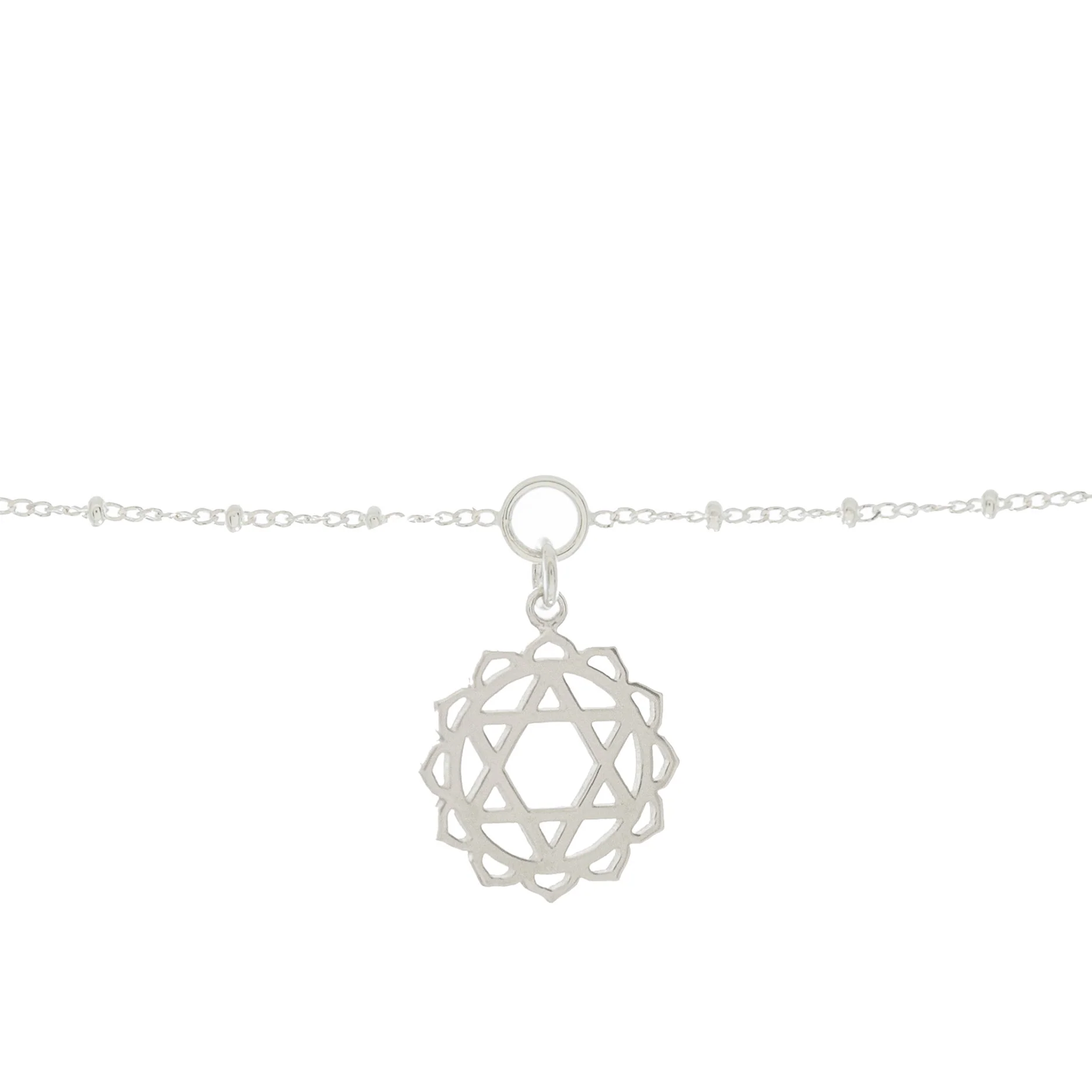 Heart Chakra Charm Bracelet in Sterling Silver