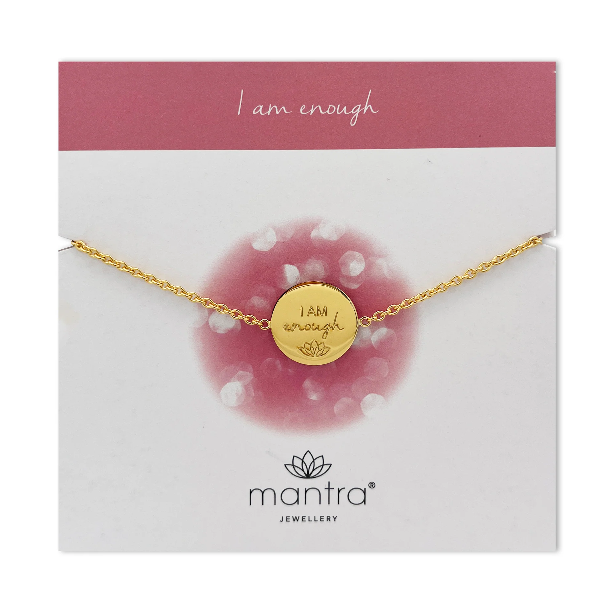 I am Enough Disc Bracelet in Gold - Image 3
