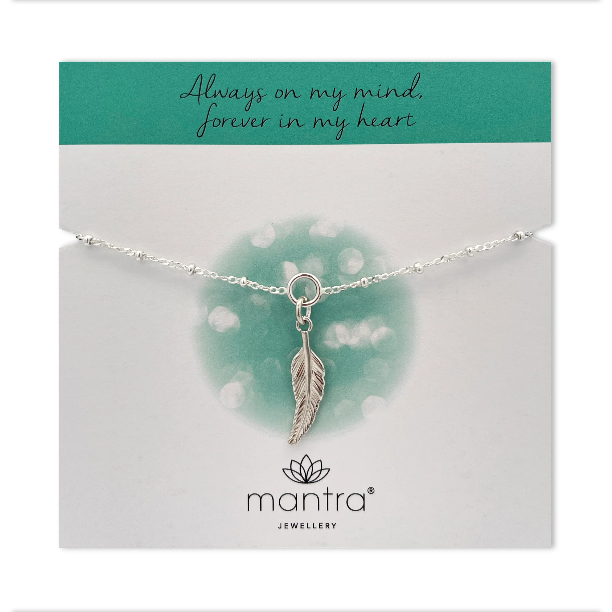 In Memory Of Feather Charm Bracelet in Sterling Silver - Image 3