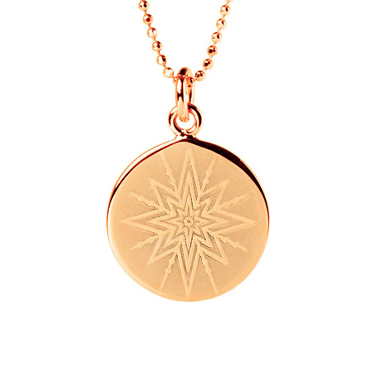 Inspiring Star Disc Necklace in Rose Gold