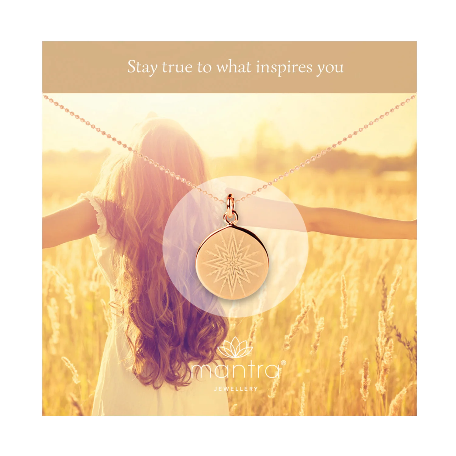 Inspiring Star Disc Necklace in Rose Gold - Image 2